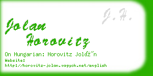 jolan horovitz business card